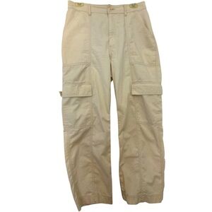 ABERCROMBIE & FITCH cargo pants, size 10/30s, cream color, loose fit, 6 pockets